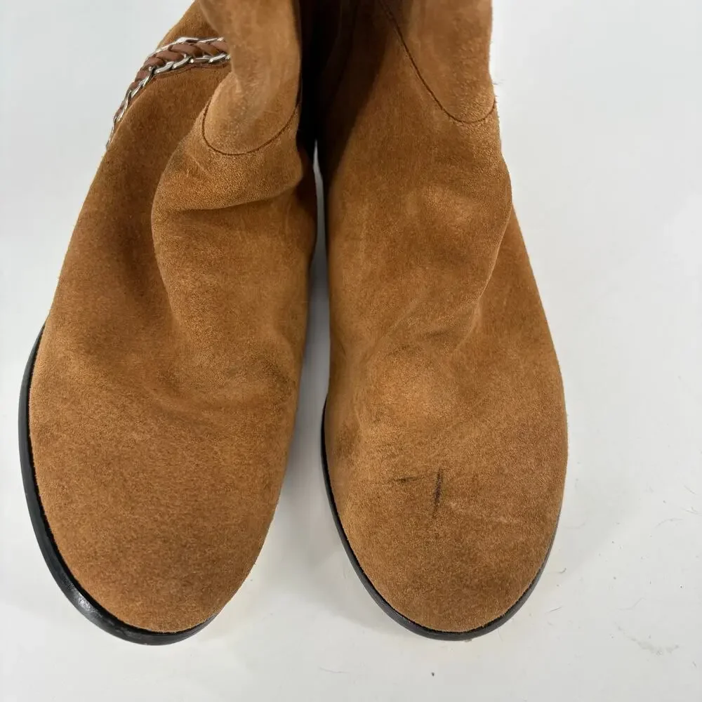 Michael Michael Kors Tan Suede Tall Boots Size‎ 8M Preppy Equestrian Fall Autumn